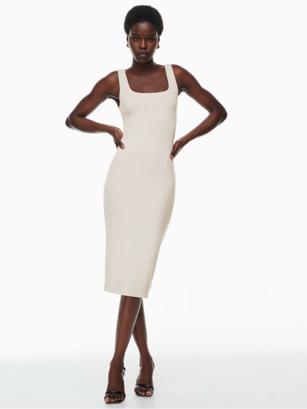 *NWT* Babaton Contour Squareneck Midi Dress | White SIZE 2XS  2XSMALL - ARITZIA